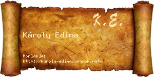 Károly Edina névjegykártya