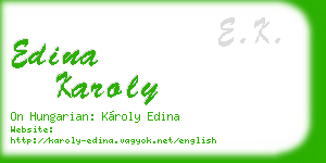 edina karoly business card