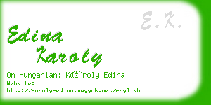 edina karoly business card